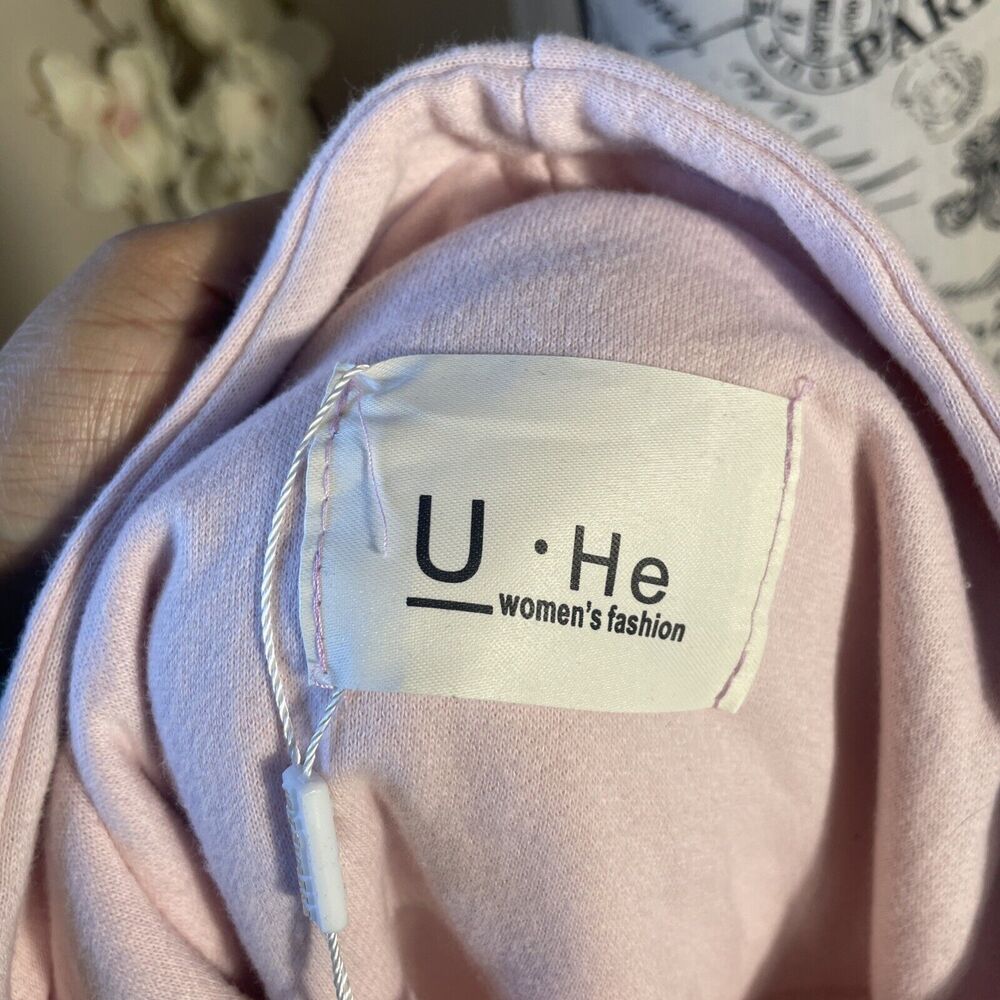 Kawaii Pastel Pink Bunny Hoodie Womens S Cute Anime Graphic Sweatshirt Soft Girl - Picture 7 of 7